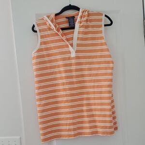 Catalina Sleeveless Orange and White Striped Top